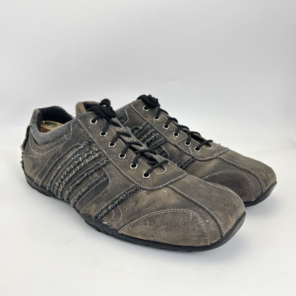Bed Stu Timed Low Pro Sneakers Mens Sz 12 Y2K Lace Up Distressed Square Toe Shoe